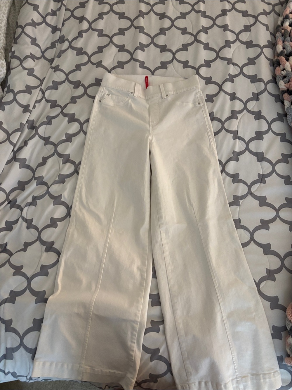 SPANX White Wide-Leg Jeans - High Rise Flare
